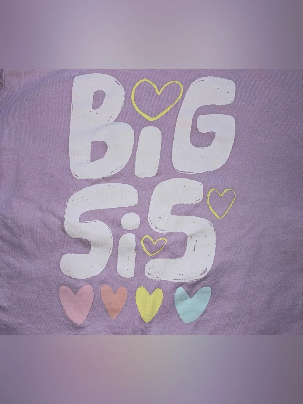 Girls “Big Sis” T-Shirt Short Sleeve Lilac Sister Top - Carter’s Size Small